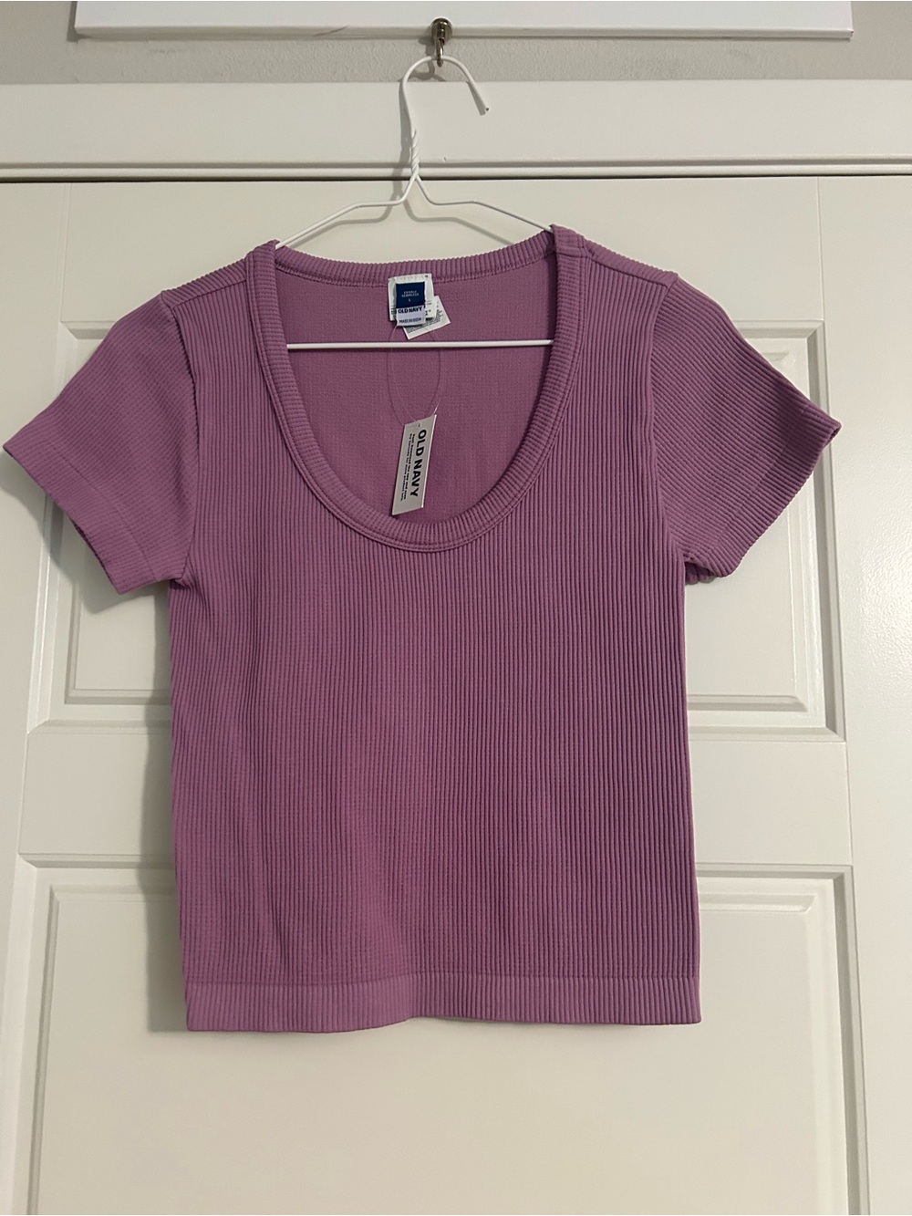 Old Navy Ribbed Scoop Neck Crop Top - Lavender